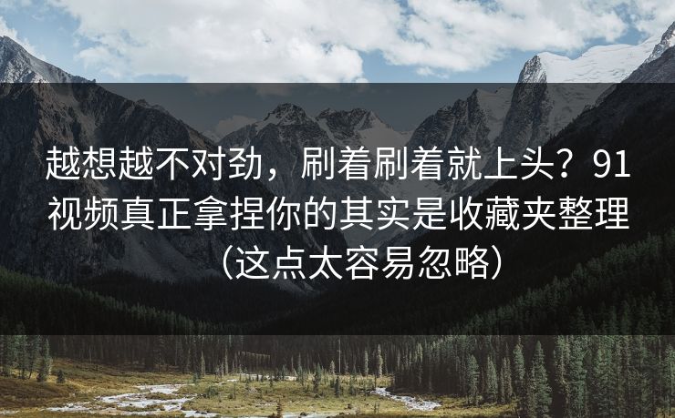 越想越不对劲，刷着刷着就上头？91视频真正拿捏你的其实是收藏夹整理（这点太容易忽略）